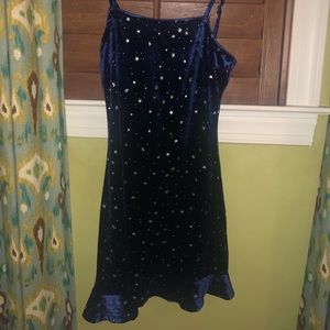 blue velvet star dress